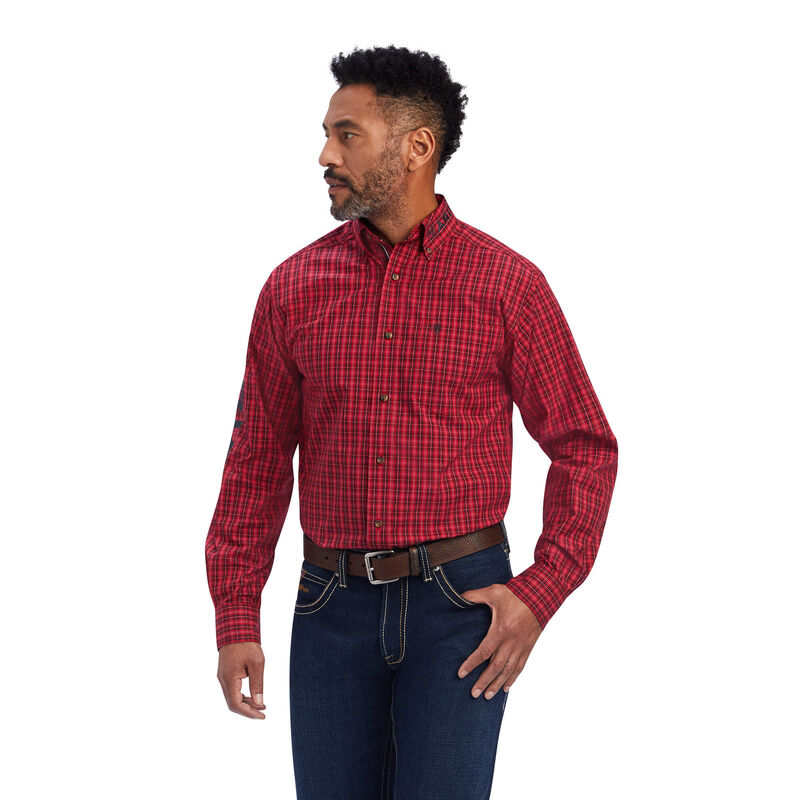 Camisas Ariat Team Mariano Fitted Rojas Hombre - Chile 230-CZVSQP